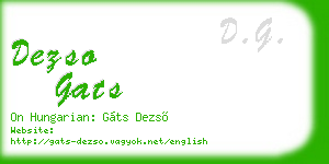 dezso gats business card